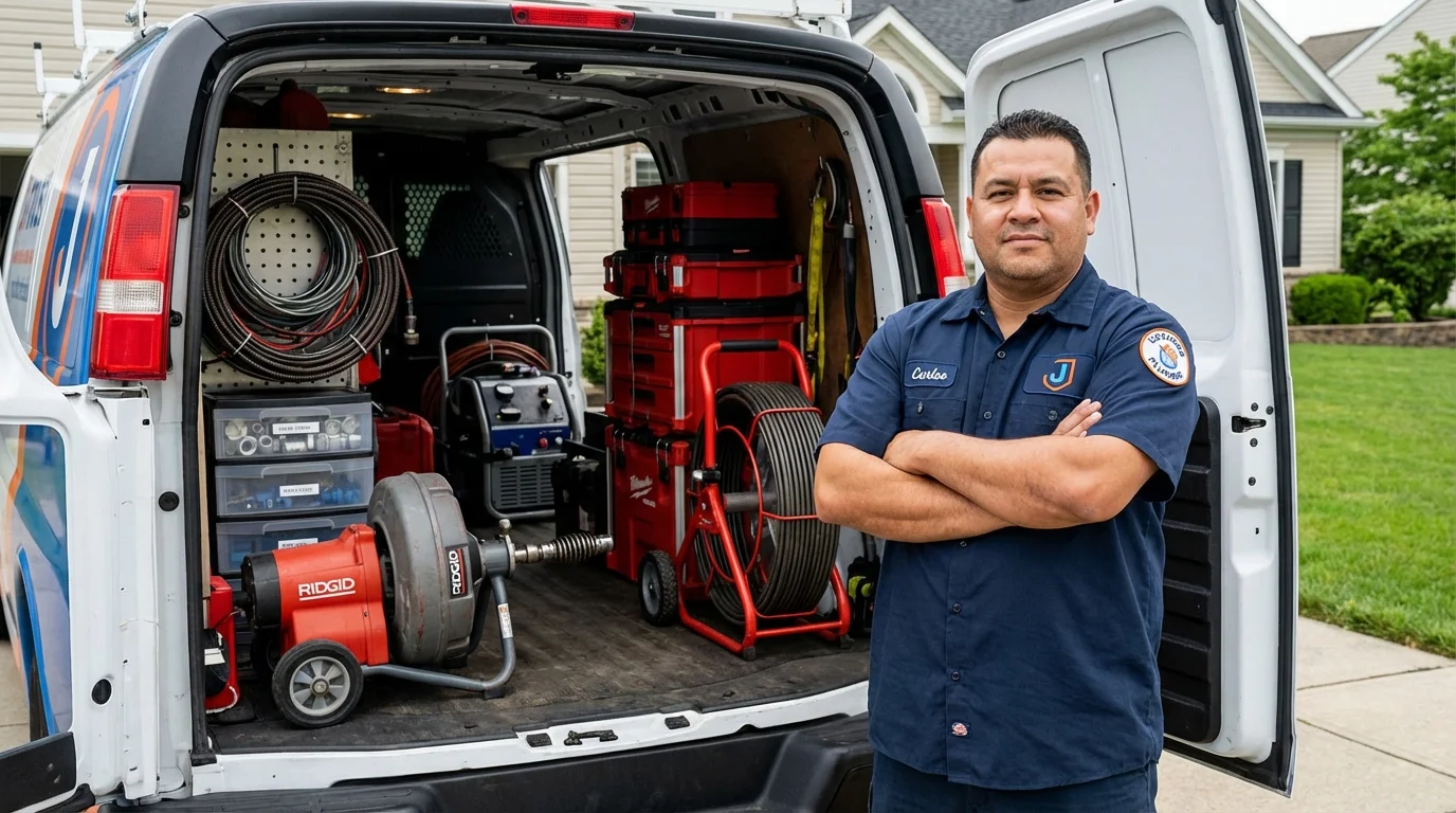 Professional drain cleaning equipment and Johns Plumbing LLC plumber in Aberdeen